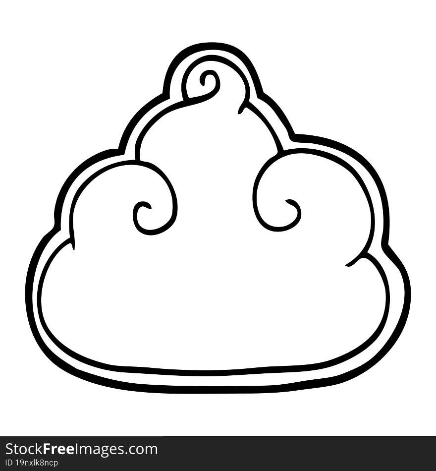 line drawing cartoon cloud symbol