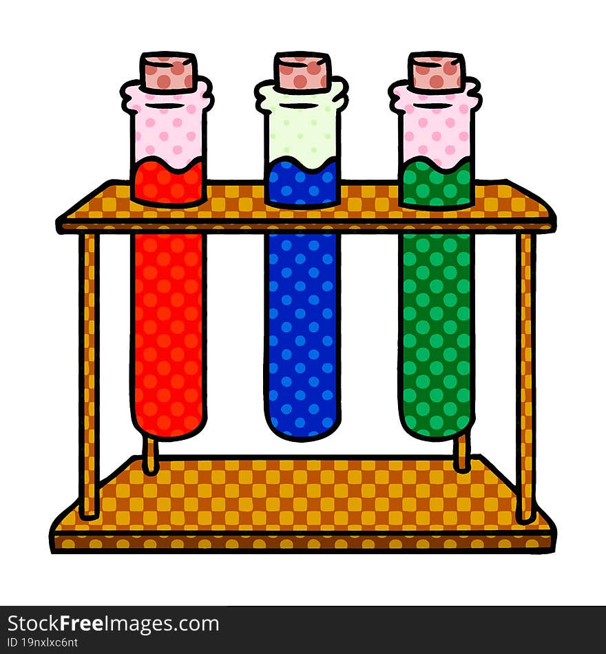 cartoon doodle of a science test tube