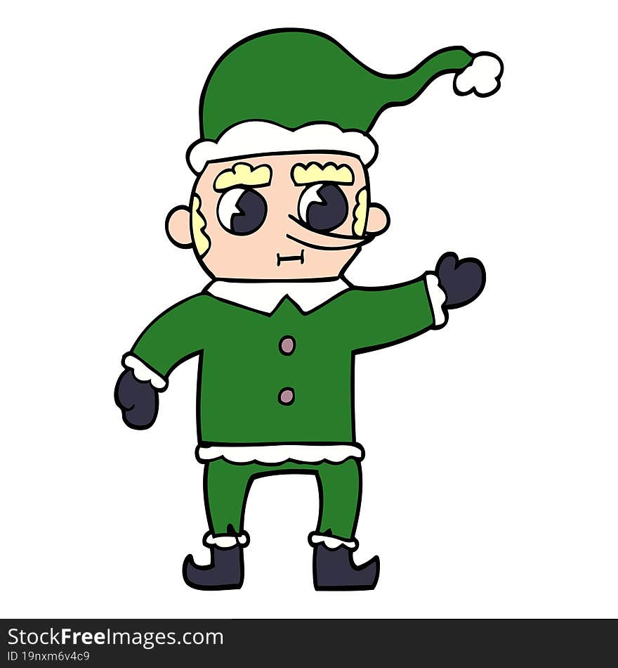 cartoon doodle christmas elf