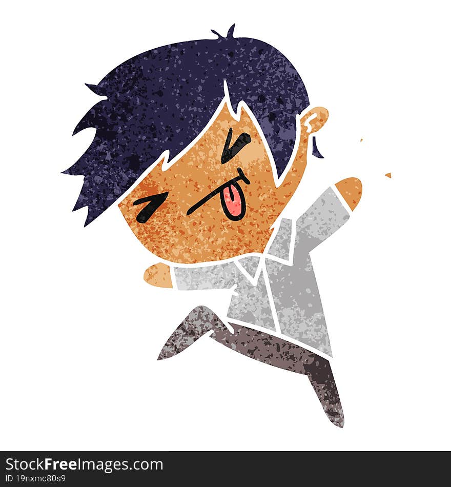 retro cartoon illustration of a kawaii cute boy. retro cartoon illustration of a kawaii cute boy