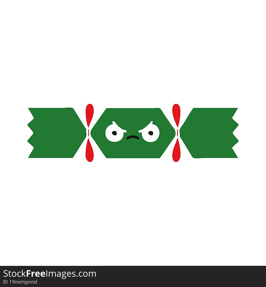 flat color retro cartoon of a christmas cracker