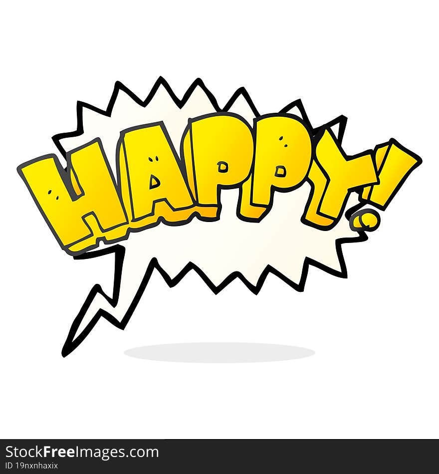 Speech Bubble Cartoon Happy Text Symbol