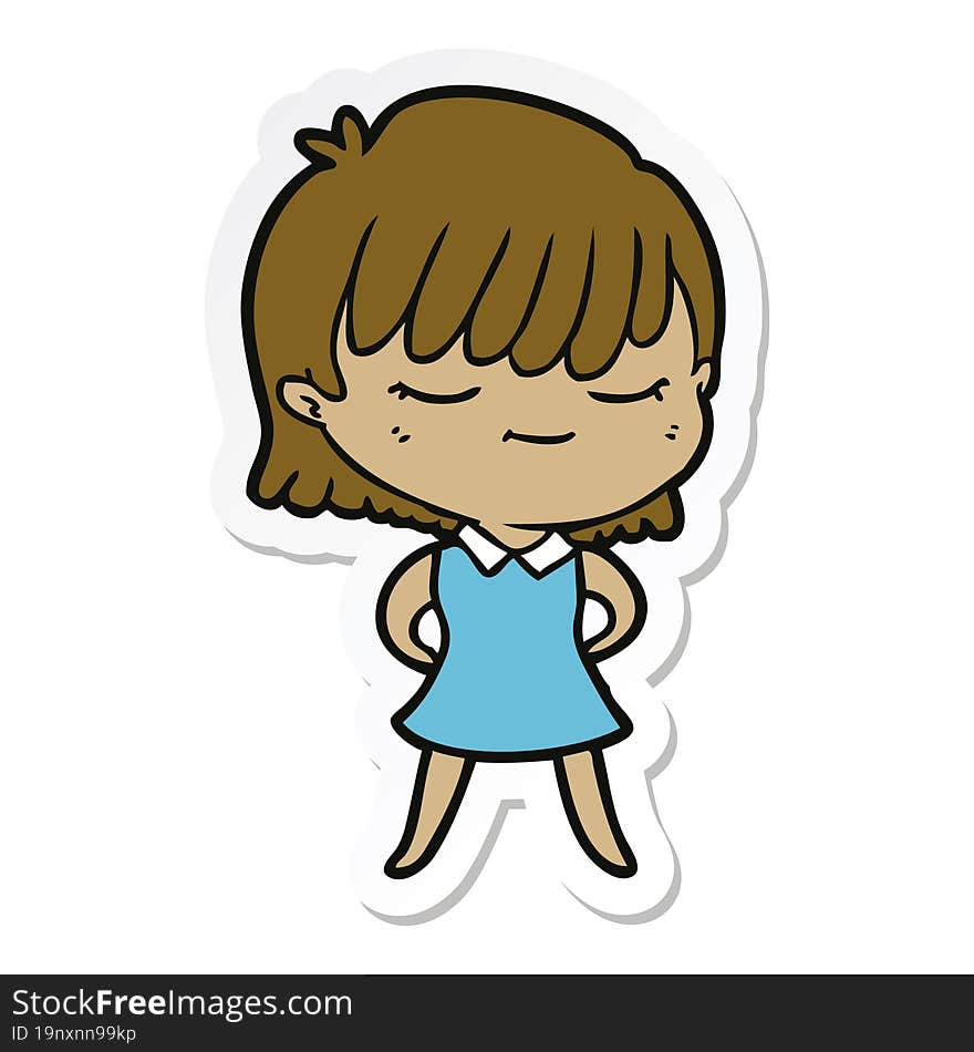 sticker of a cartoon woman