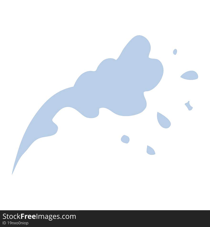 flat color illustration cartoon water splash