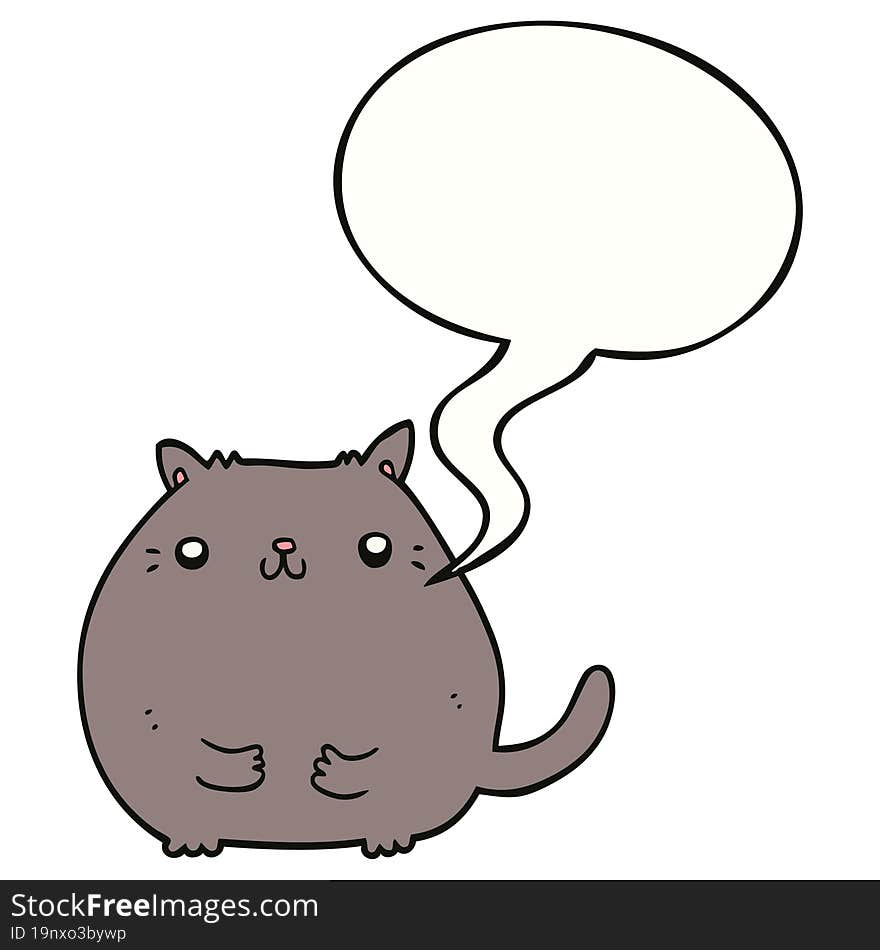 cartoon cat with speech bubble. cartoon cat with speech bubble