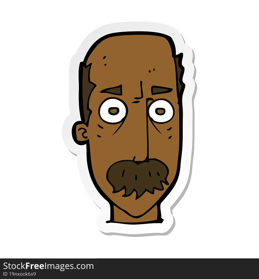 sticker of a cartoon man with mustache