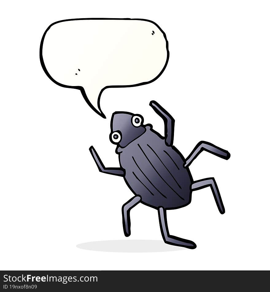 Cartoon Bug With Speech Bubble