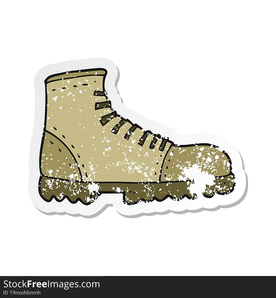 retro distressed sticker of a cartoon boot