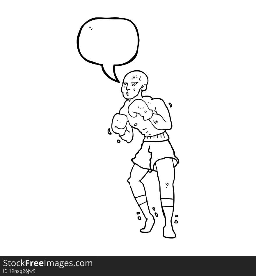 Speech Bubble Cartoon Boxer