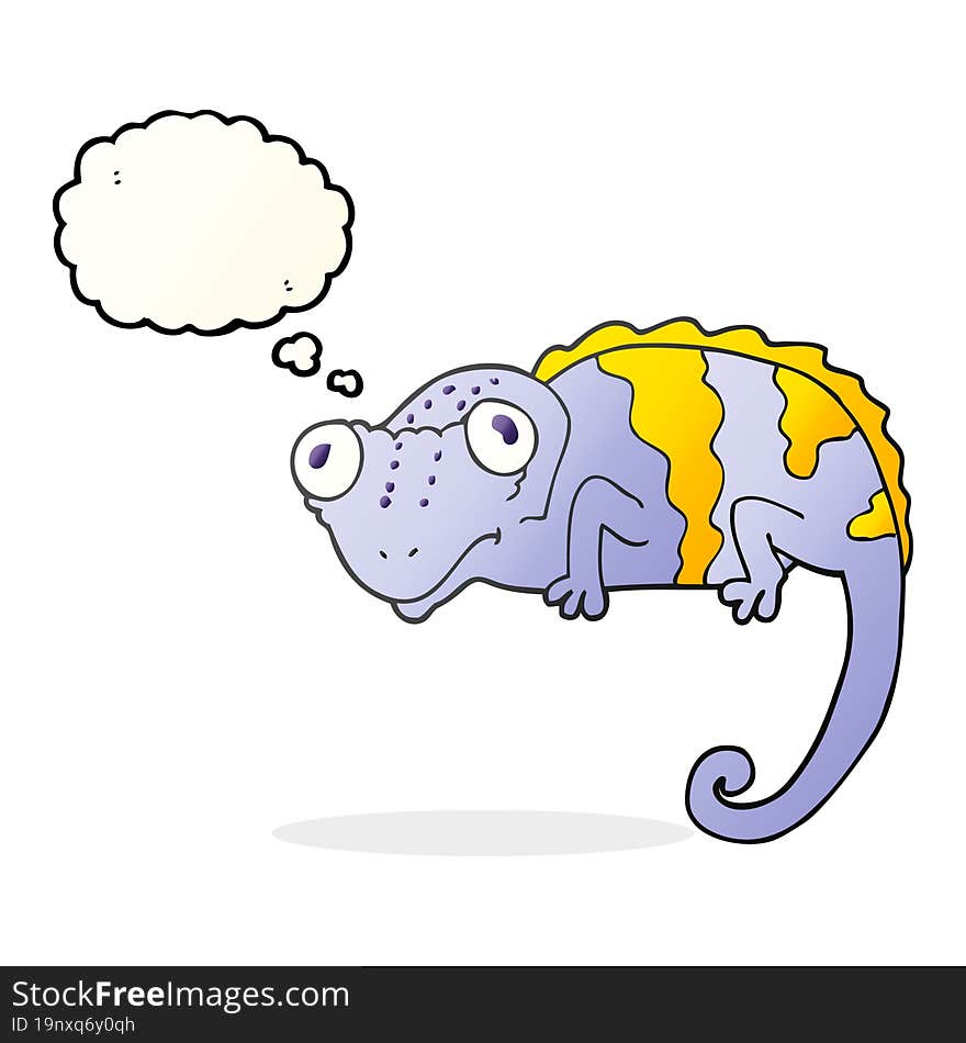 thought bubble cartoon chameleon