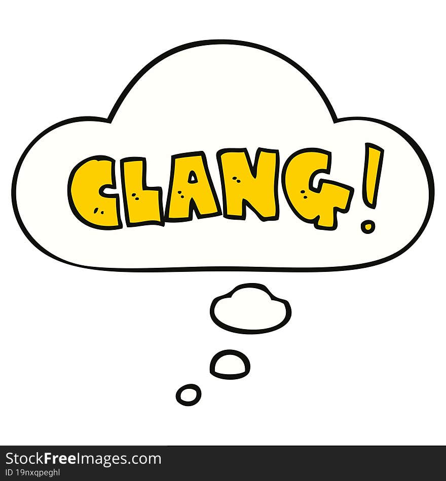 Cartoon Word Clang And Thought Bubble