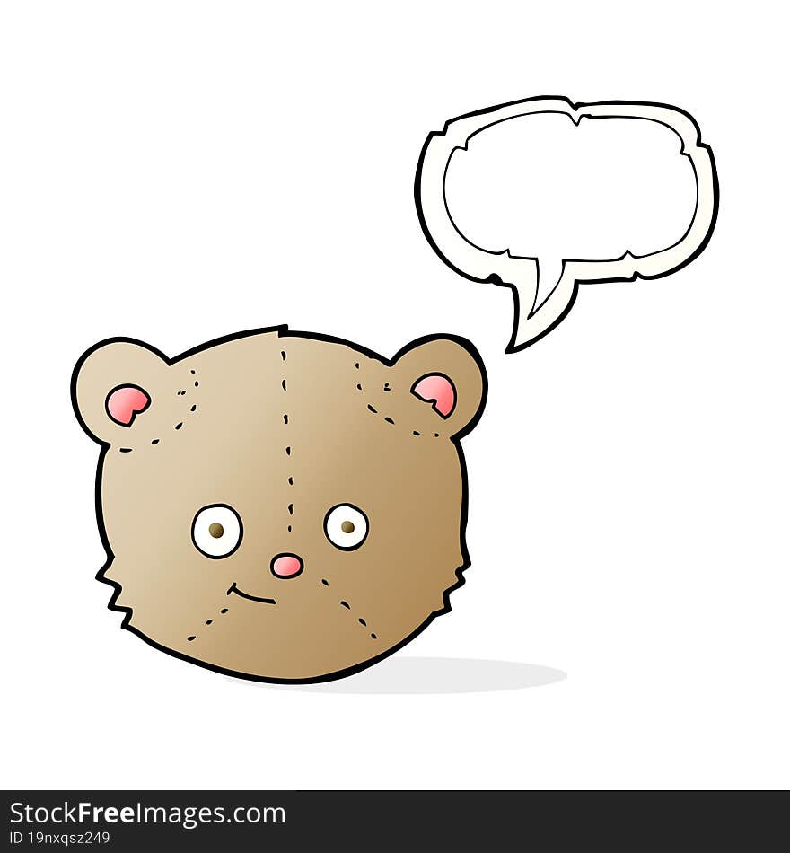 cartoon teddy bear head with speech bubble