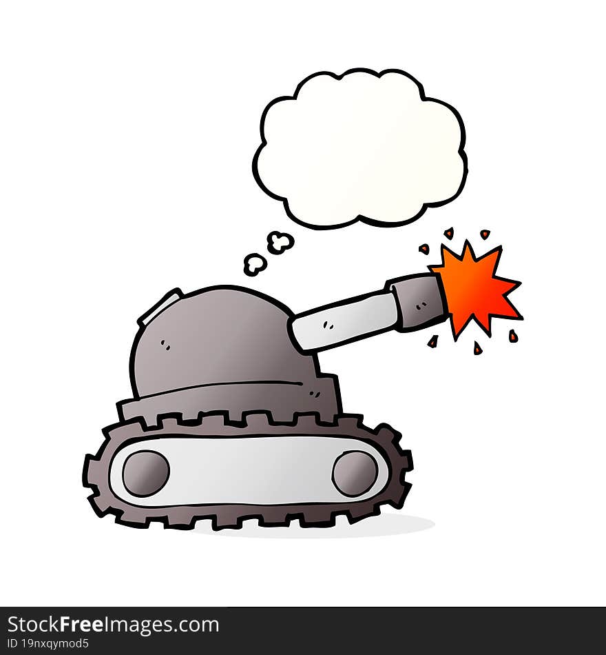 cartoon tank with thought bubble