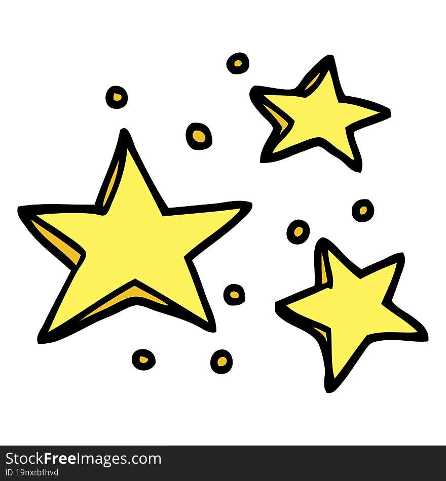 hand drawn doodle style cartoon decorative stars