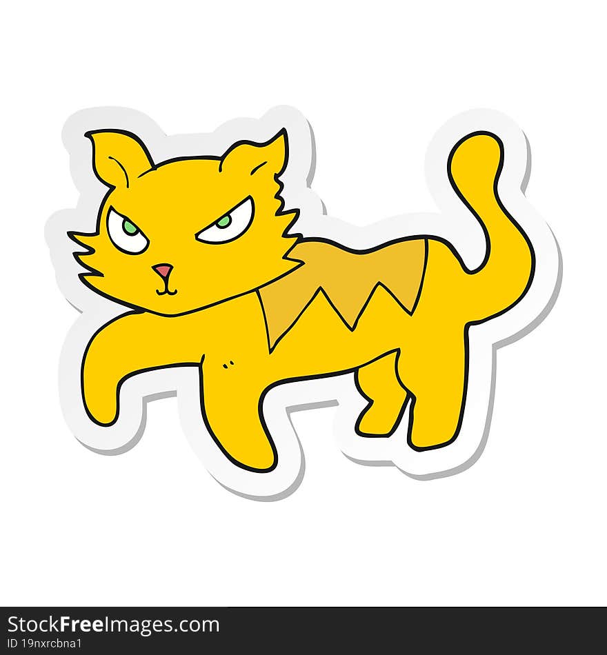 sticker of a cartoon cat