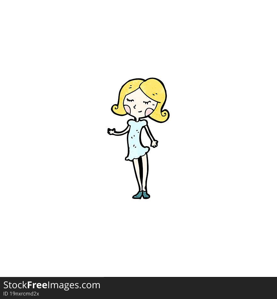 cartoon pretty blond girl