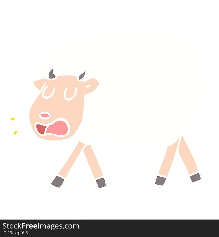 flat color illustration cartoon sheep