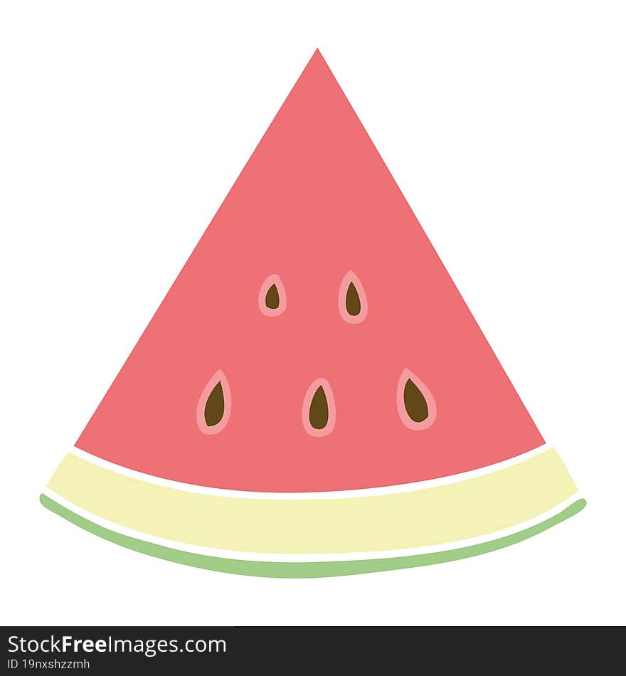 Quirky Hand Drawn Cartoon Watermelon