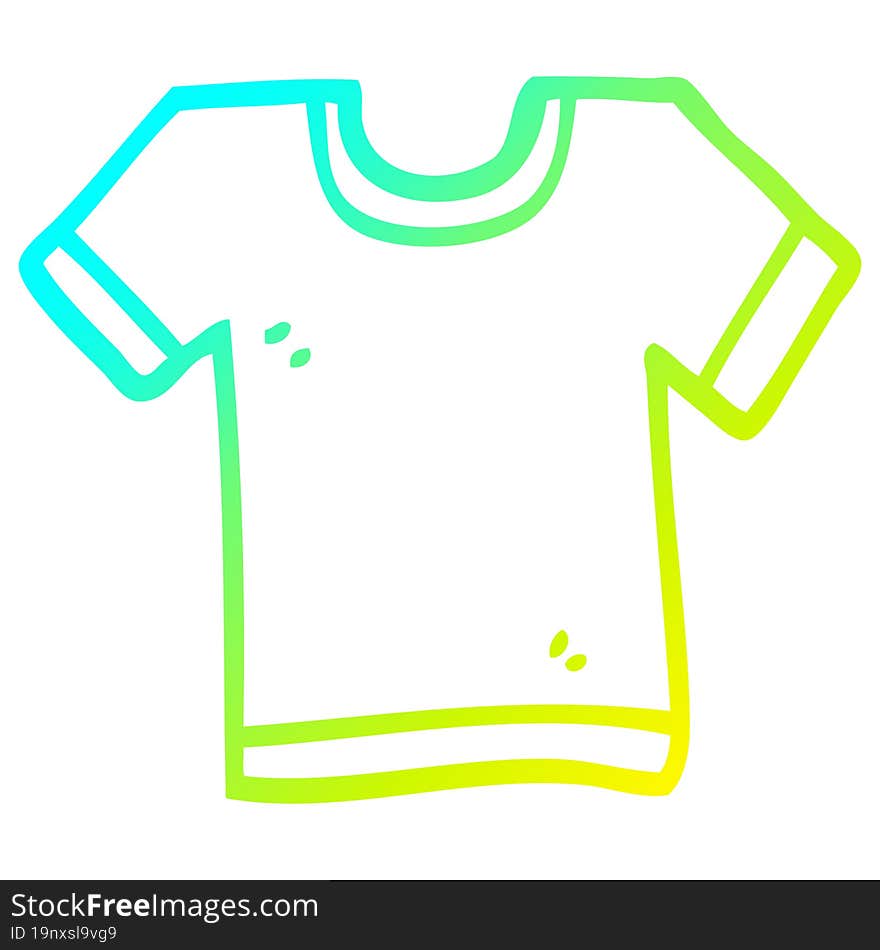 cold gradient line drawing of a cartoon tee shirt