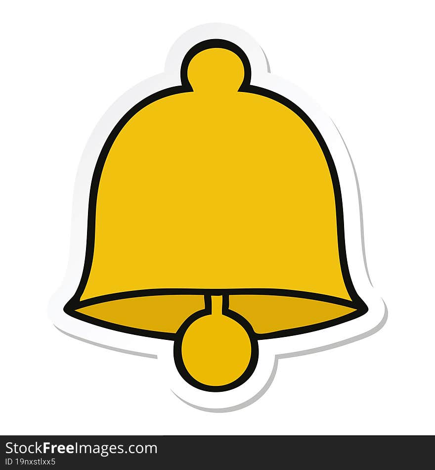 sticker of a cute cartoon brass bell