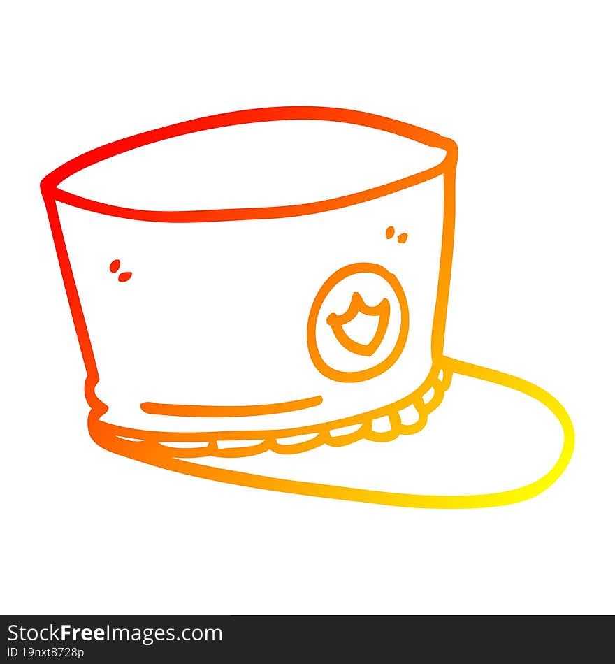 warm gradient line drawing cartoon official hat