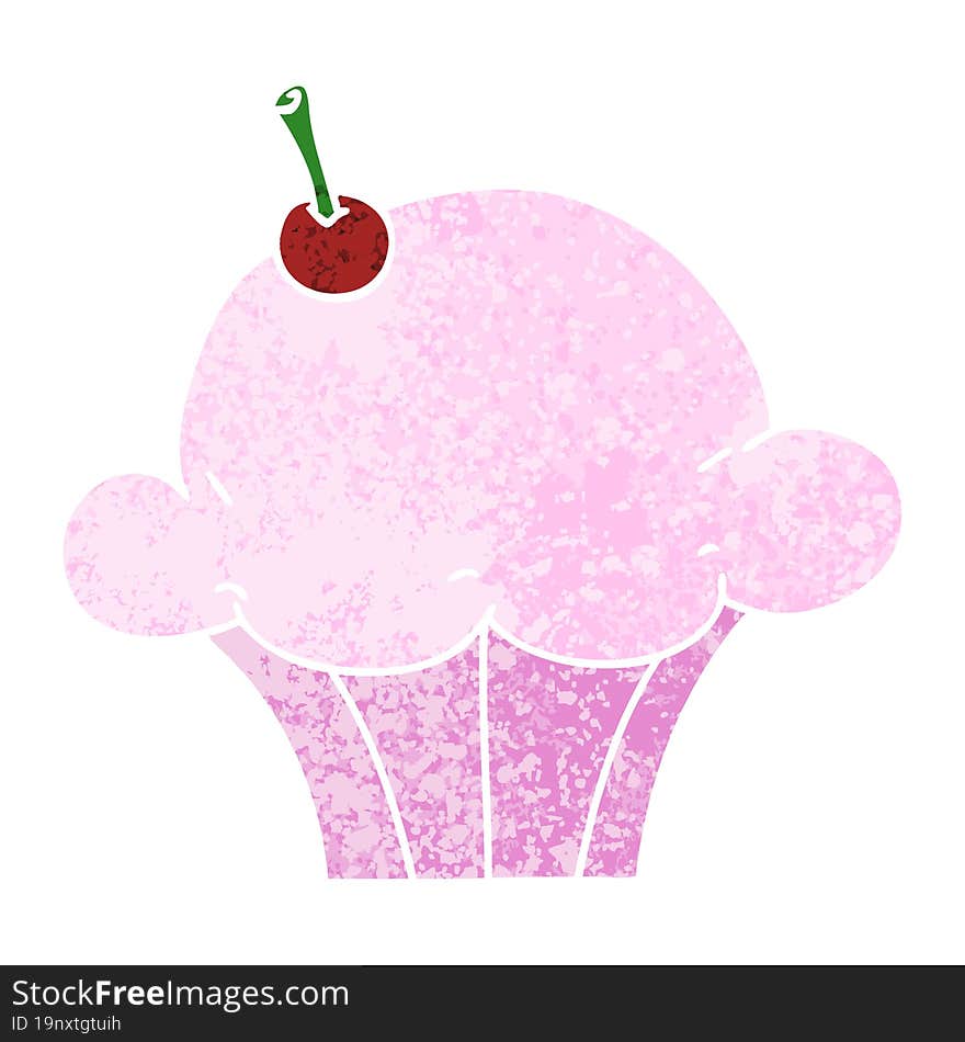 quirky retro illustration style cartoon muffin