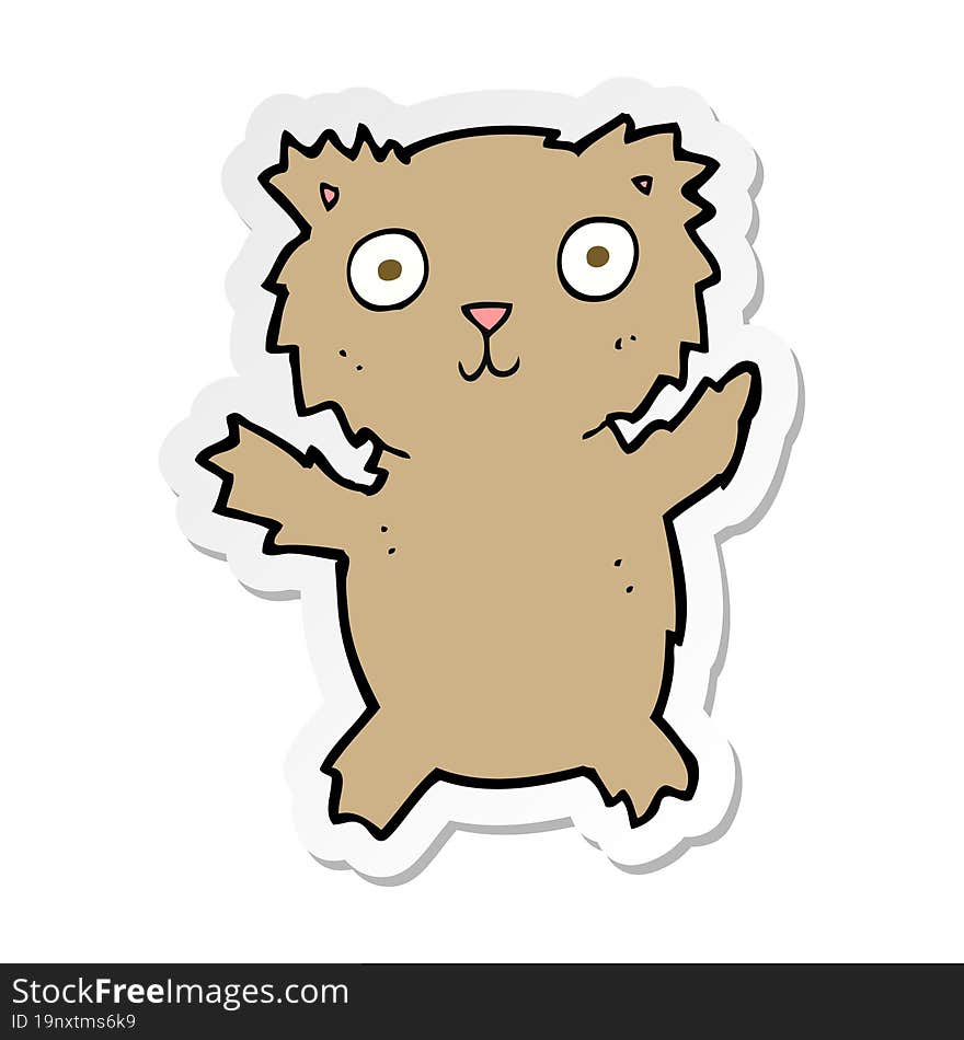 sticker of a cartoon teddy bear