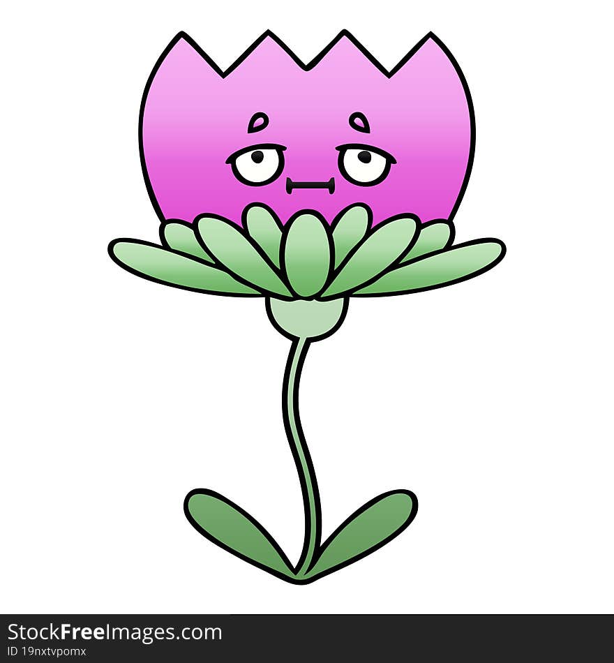 Gradient Shaded Cartoon Flower