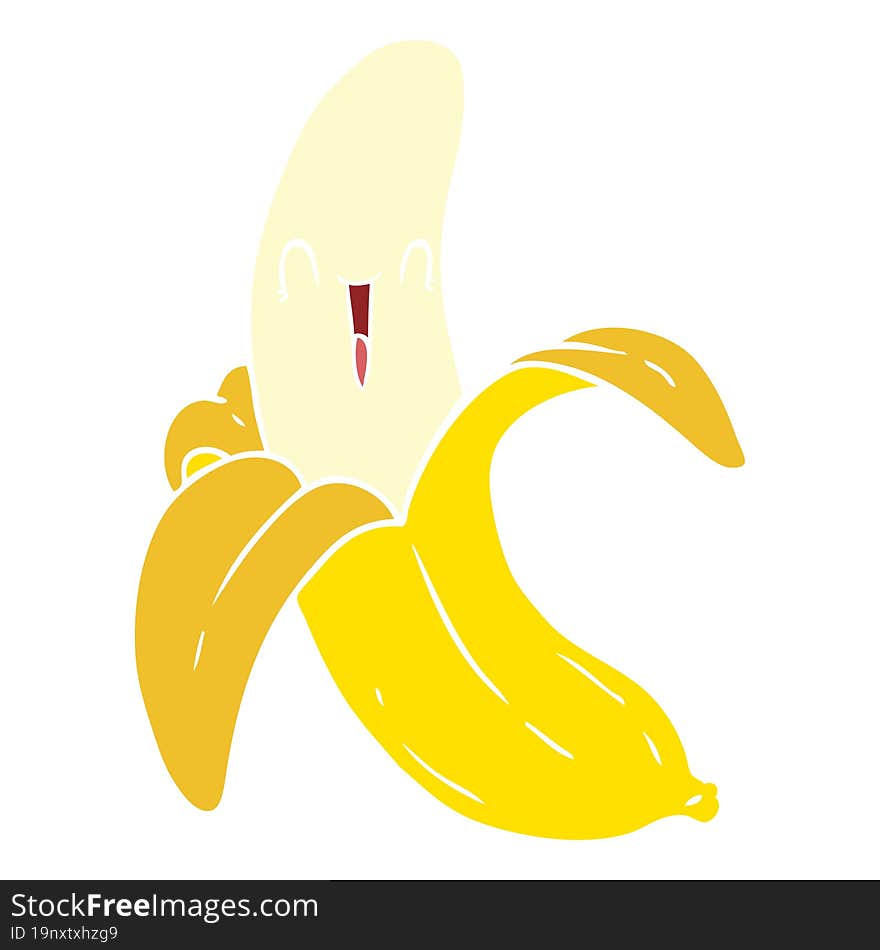 flat color style cartoon crazy happy banana