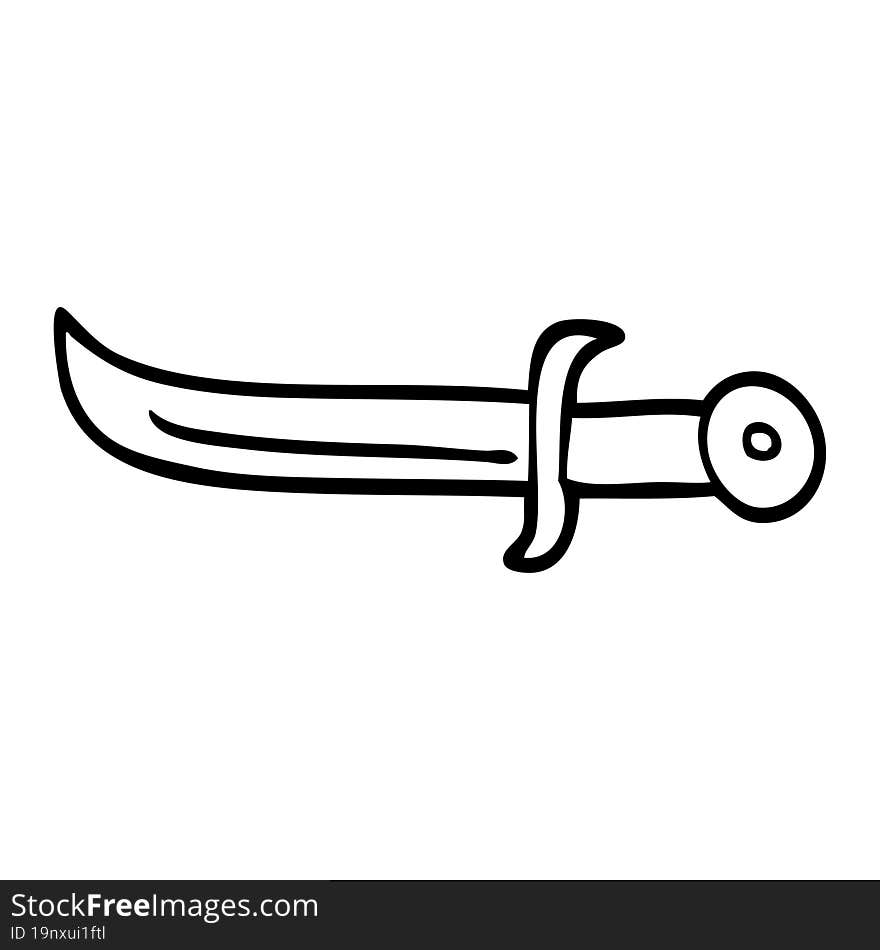 line drawing cartoon golden dagger