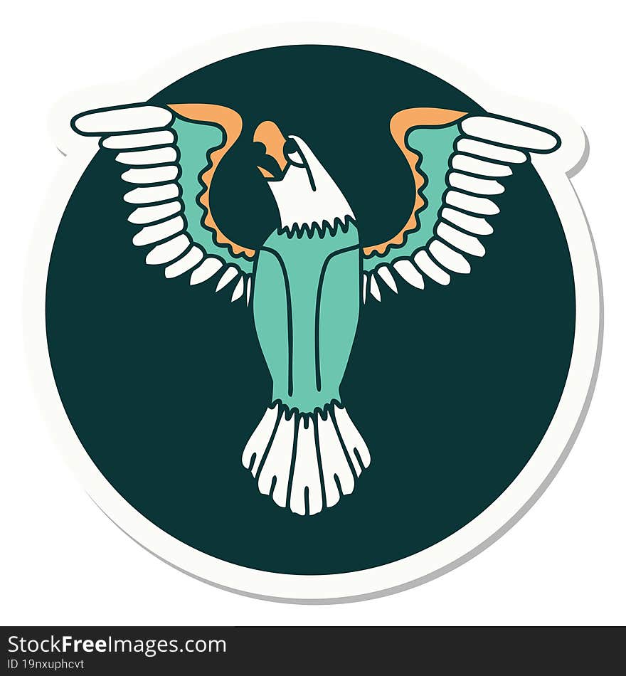 Tattoo Style Sticker Of An American Eagle