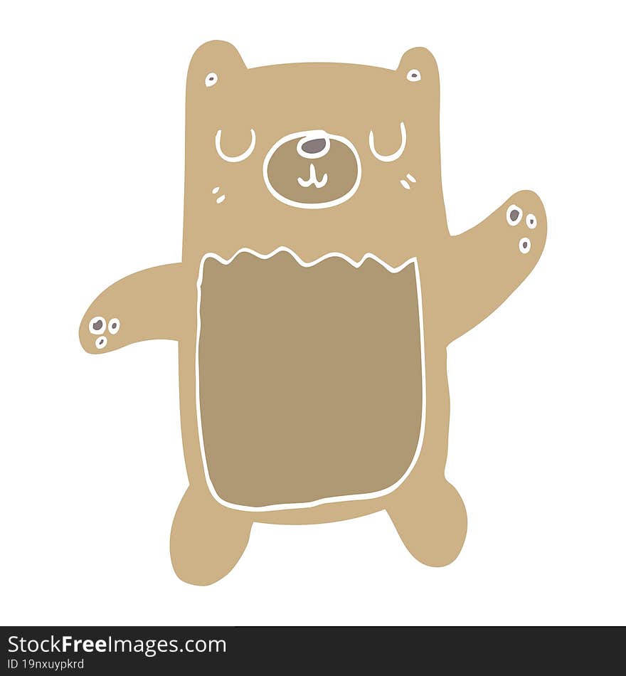 flat color style cartoon bear