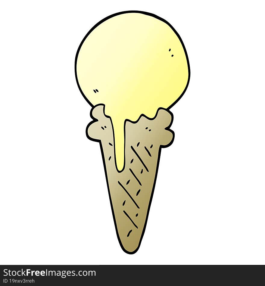 vector gradient illustration cartoon ice cream cone