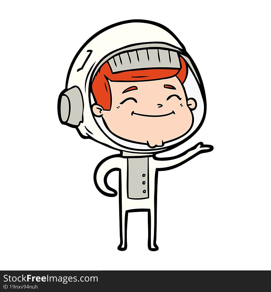 happy cartoon astronaut. happy cartoon astronaut