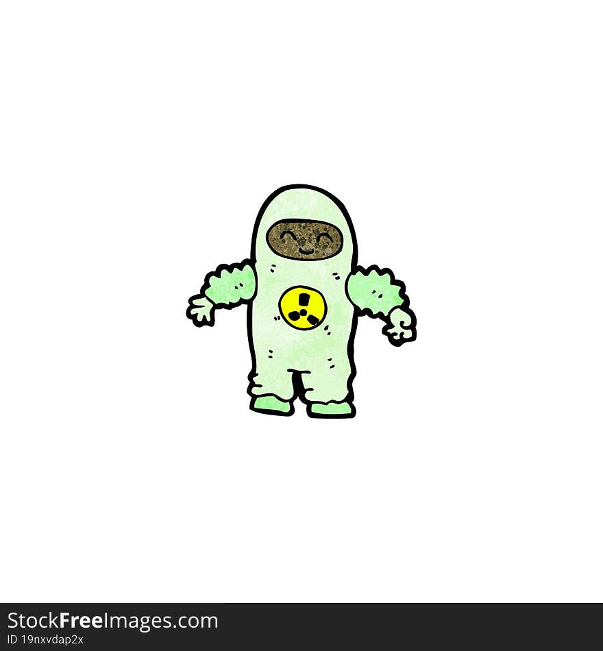 Cartoon Man In Protective Clothing