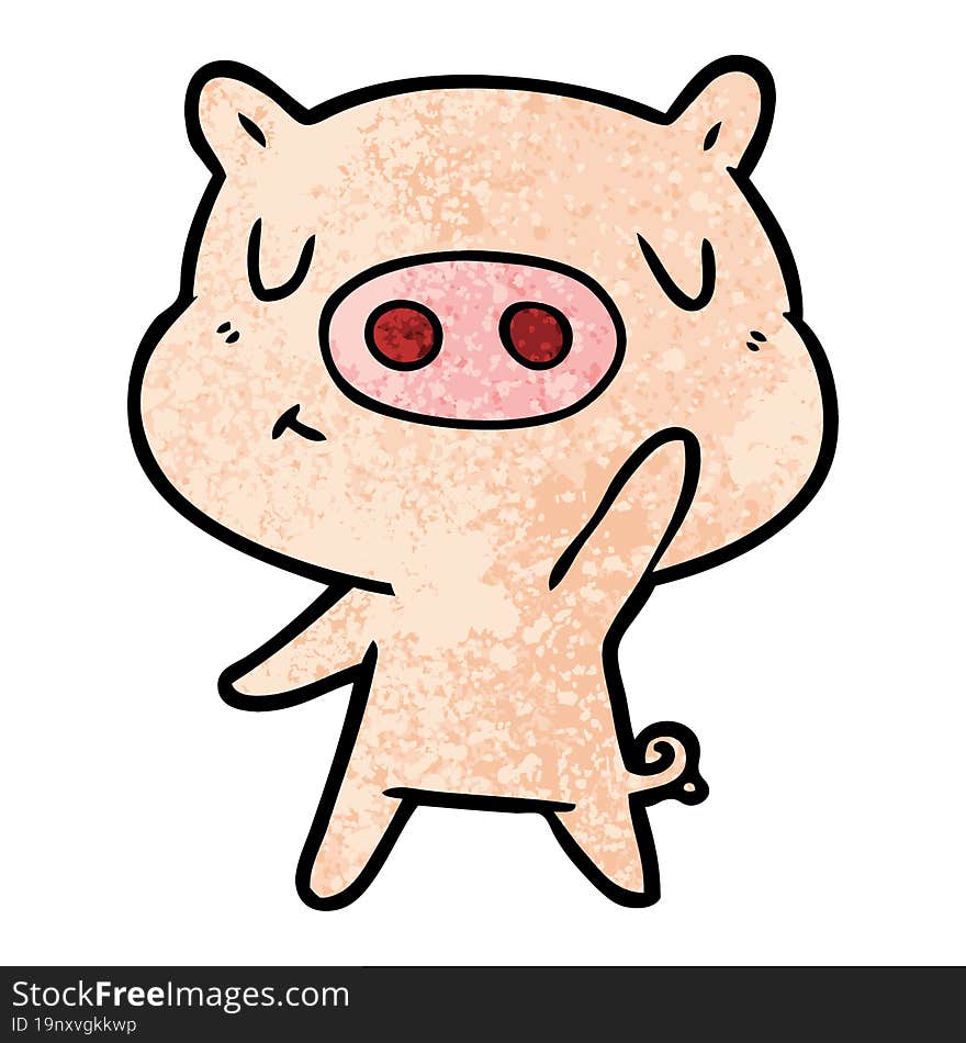 cartoon content pig. cartoon content pig