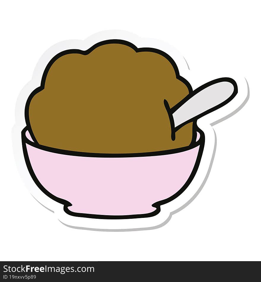 sticker of a quirky hand drawn cartoon chocolate ice cream