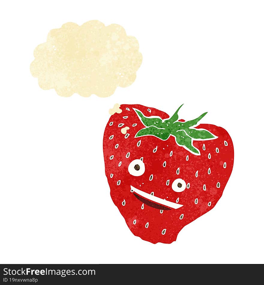 Cartoon Strawberry With Thought Bubble