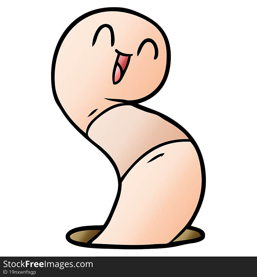 cartoon happy worm. cartoon happy worm