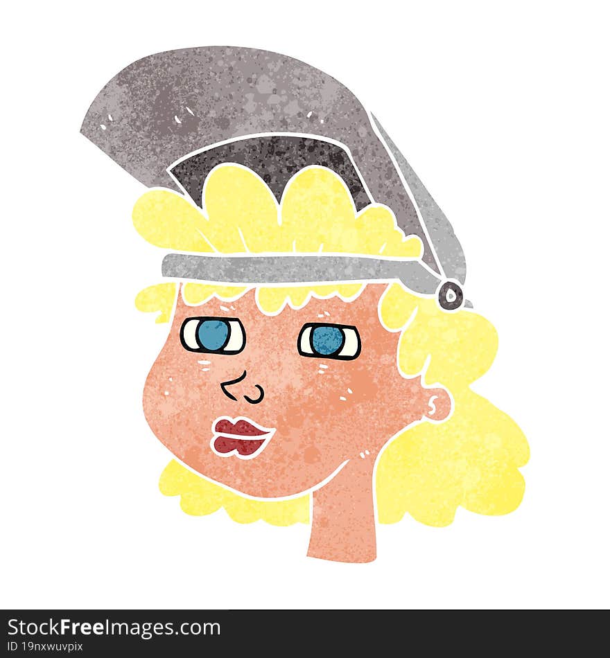 Retro Cartoon Woman With Welding Mask