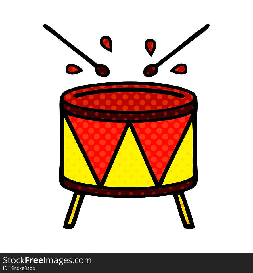 comic book style cartoon drum