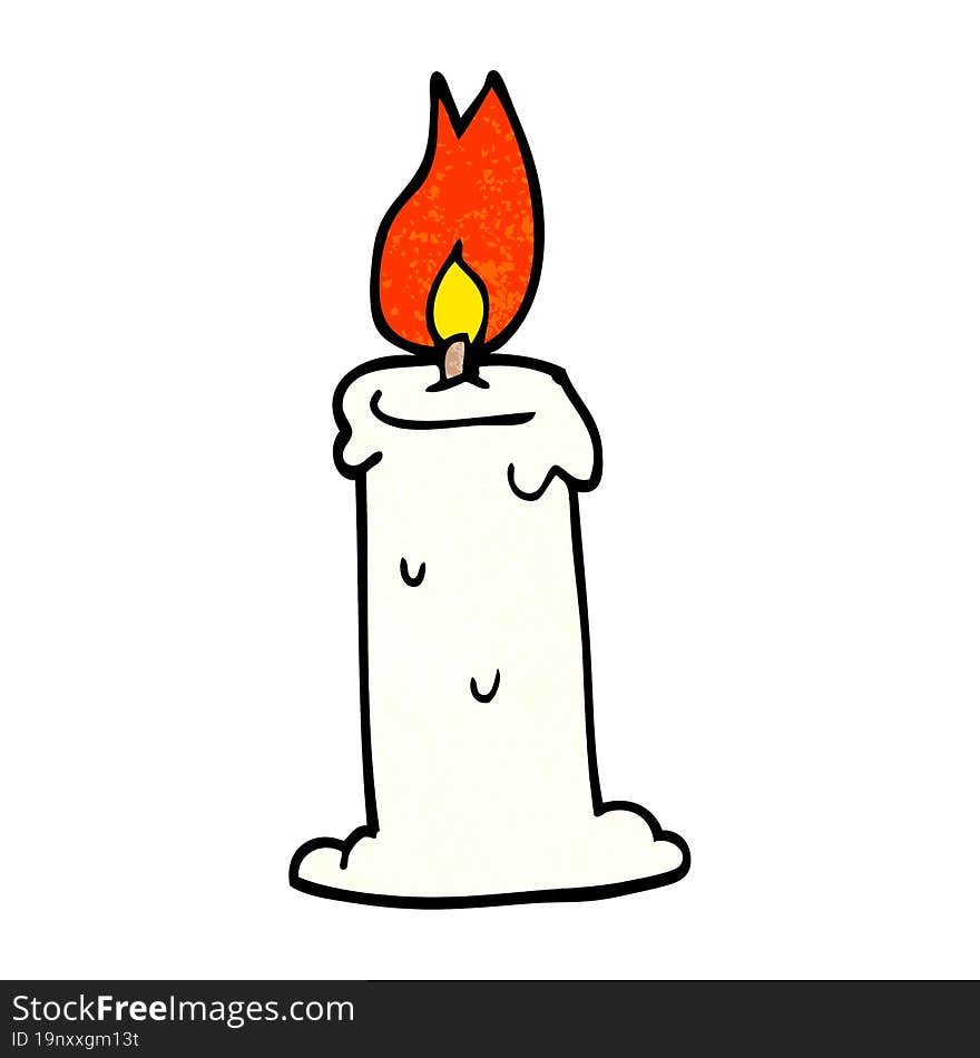 cartoon doodle burning candle