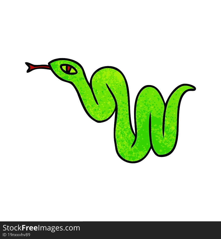 textured cartoon doodle of a garden snake