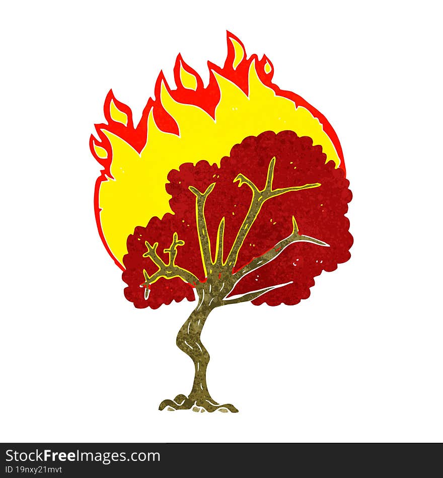 Cartoon Burning Tree