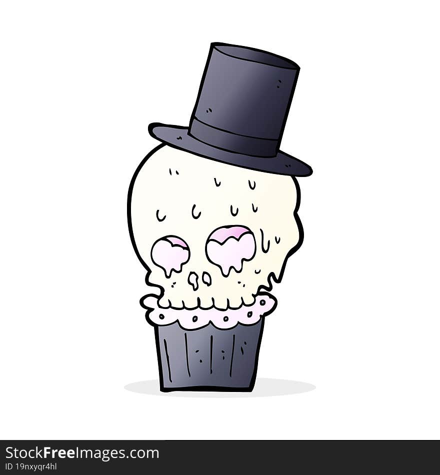 cartoon spooky cupcake