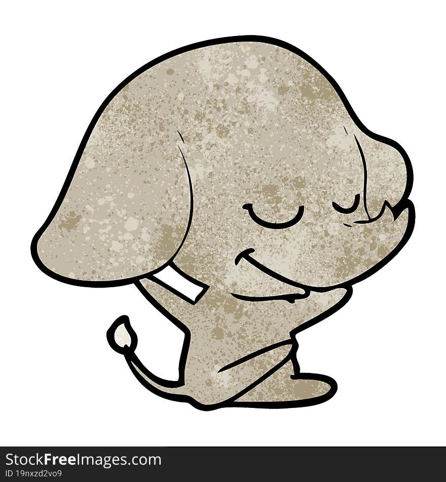 cartoon smiling elephant. cartoon smiling elephant