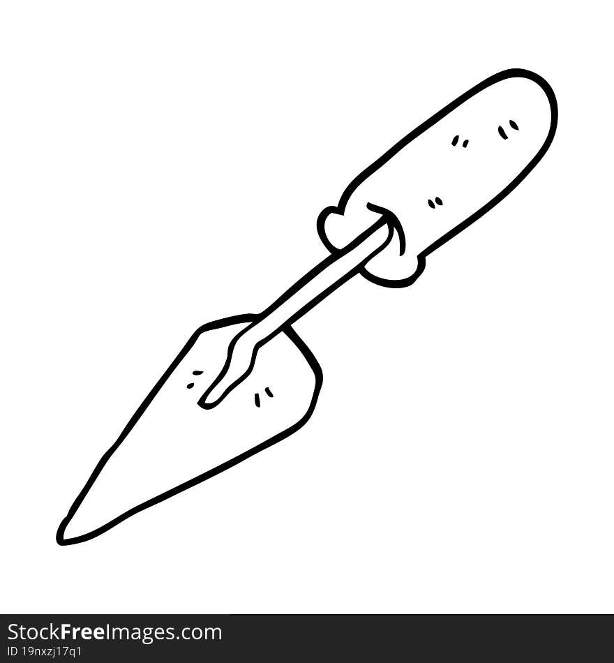 Line Drawing Cartoon Trowel