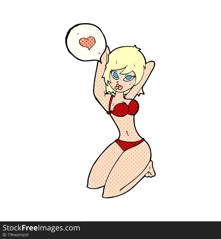 cartoon woman posing