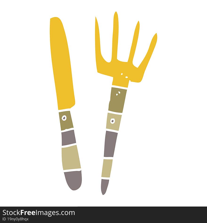 cartoon doodle knife and fork