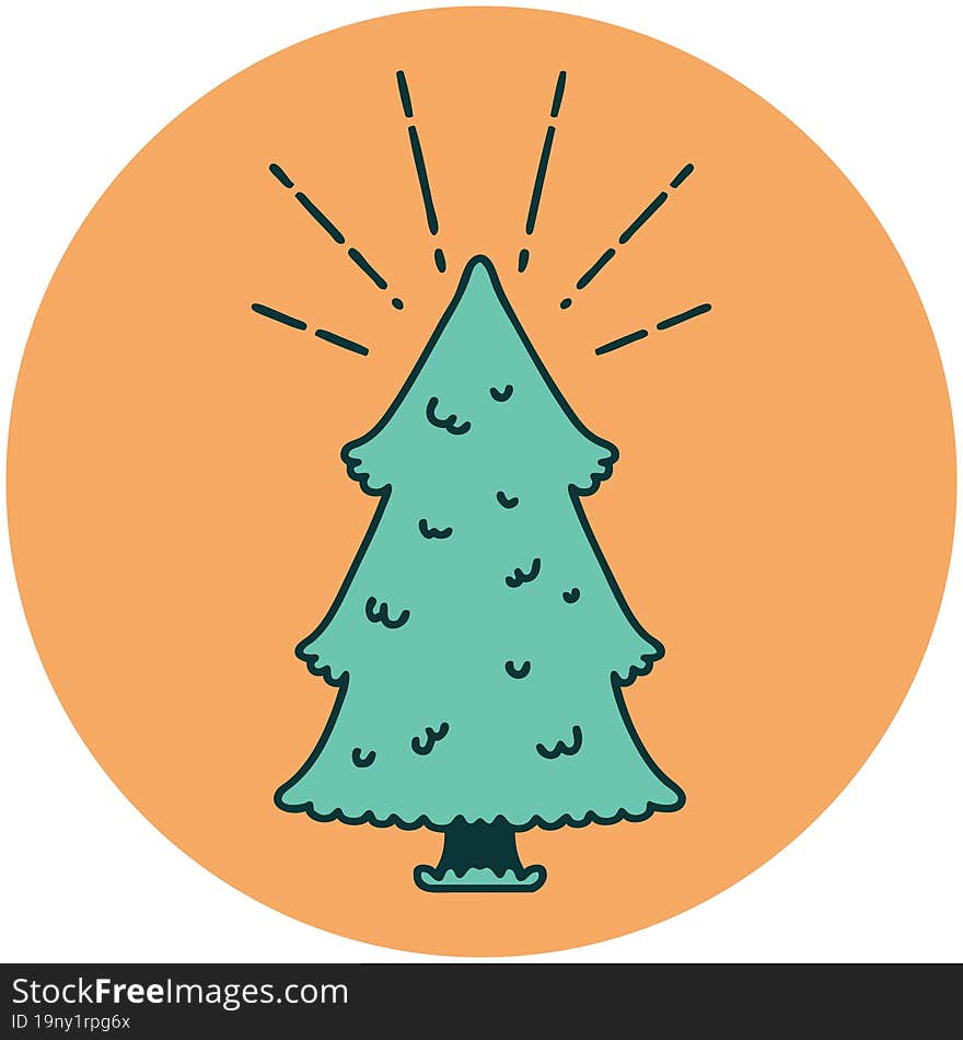 icon of tattoo style pine tree